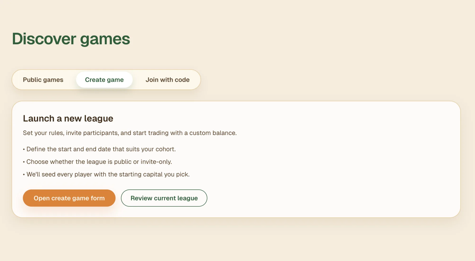 Practice in Custom Leagues